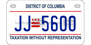 JJ5600  license plate in DC