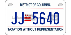 JJ5640  license plate in DC