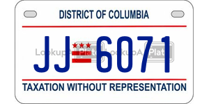 JJ6071  license plate in DC