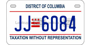 JJ6084  license plate in DC