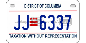 JJ6337  license plate in DC
