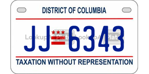 JJ6343  license plate in DC