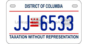 JJ6533  license plate in DC