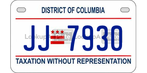 JJ7930 license plate in District of Columbia