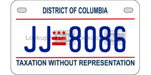JJ8086  license plate in DC