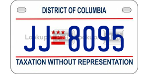 JJ8095  license plate in DC