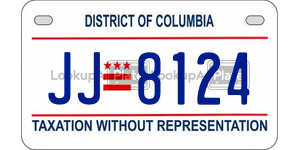 JJ8124  license plate in DC