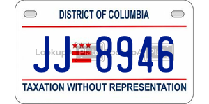 JJ8946  license plate in DC