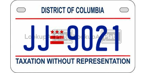 JJ9021  license plate in DC