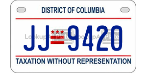 JJ9420  license plate in DC