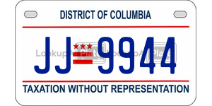 JJ9944  license plate in DC