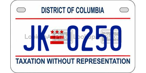 JK0250  license plate in DC