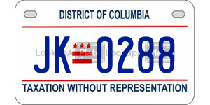 JK0288  license plate in DC