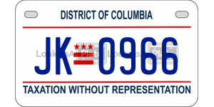 JK0966  license plate in DC