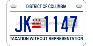 JK1147  license plate in DC