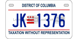 JK1376  license plate in DC