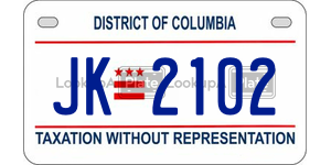 JK2102 license plate in District of Columbia