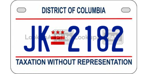 JK2182 license plate in District of Columbia