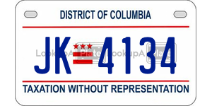 JK4134  license plate in DC