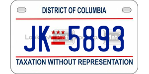 JK5893  license plate in DC