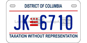 JK6710  license plate in DC