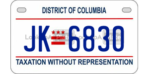 JK6830  license plate in DC