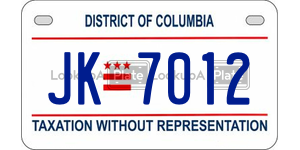 JK7012  license plate in DC