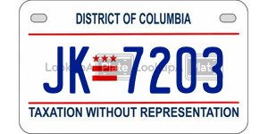 JK7203  license plate in DC