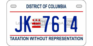 JK7614  license plate in DC