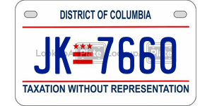 JK7660  license plate in DC