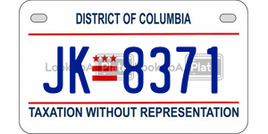 JK8371  license plate in DC