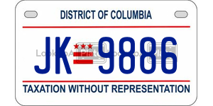 JK9886 license plate in District of Columbia