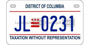 JL0231  license plate in DC