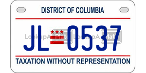 JL0537  license plate in DC