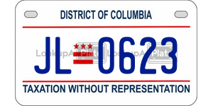 JL0623  license plate in DC
