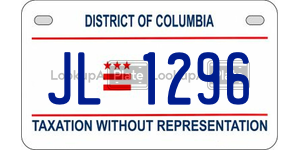 JL1296  license plate in DC