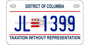 JL1399  license plate in DC