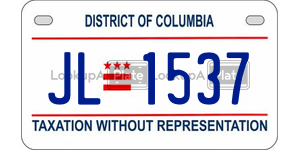 JL1537  license plate in DC