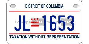 JL1653  license plate in DC