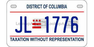 JL1776  license plate in DC