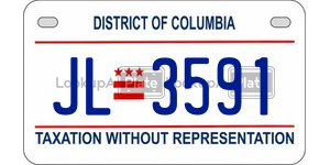 JL3591  license plate in DC