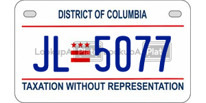 JL5077  license plate in DC