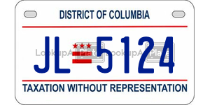 JL5124  license plate in DC
