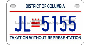 JL5155  license plate in DC