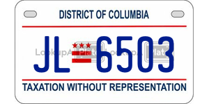 JL6503  license plate in DC