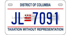 JL7091  license plate in DC