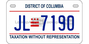 JL7190  license plate in DC
