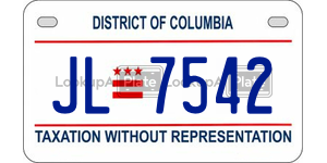 JL7542  license plate in DC