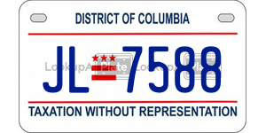 JL7588  license plate in DC