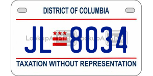 JL8034  license plate in DC